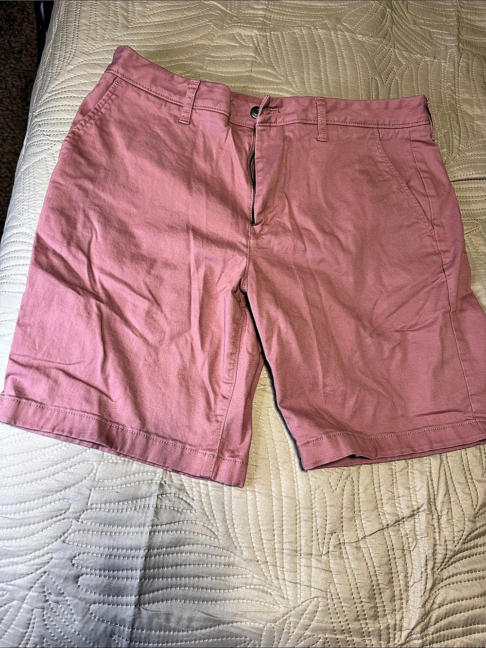 Member's Mark Flat Front Short Men's Mauve/Pink Cotton Shorts Waist 34 Like New